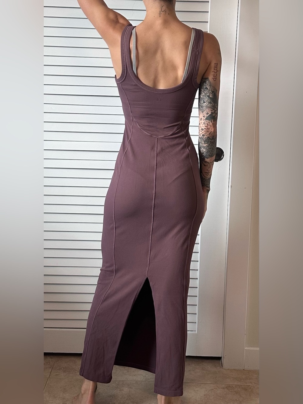 Lululemon Women's Scoop-Back Midi Dress in Mauve
